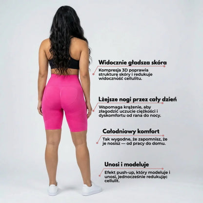 Krótkie legginsy Cellumove 3D – intensywny róż