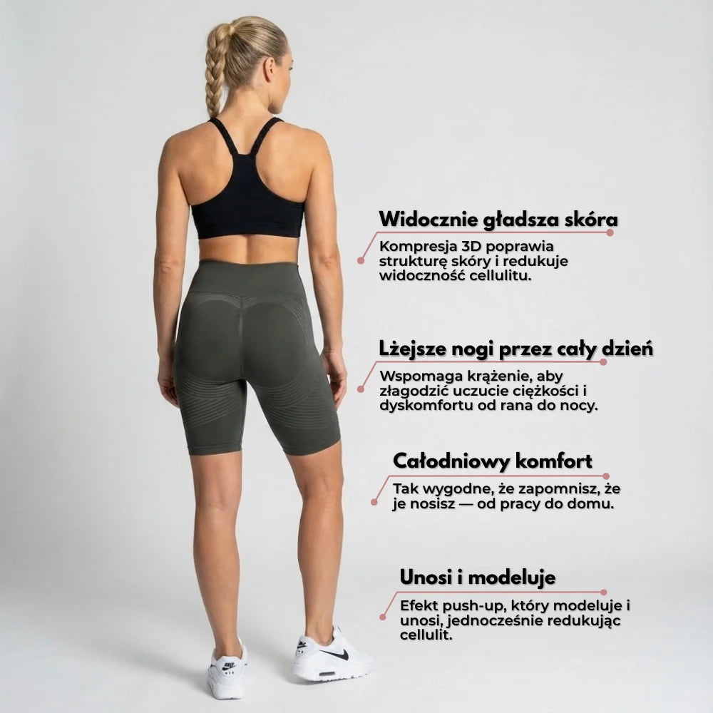 Krótkie legginsy Cellumove 3D – ciemnoszare
